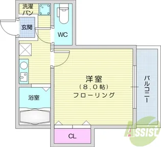 ハイツ秋田屋【4階】の間取り