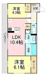 福岡県北九州市戸畑区西鞘ケ谷町【アパート】の間取り