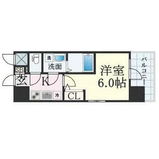 エスリード大阪NAGAHORI GATE【9階】の間取り