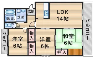 サンライズ栗ケ丘壱番館【3階】の間取り