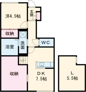 ラヴィーヌ中丸【1階】の間取り