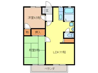 サンライズA【2階】の間取り