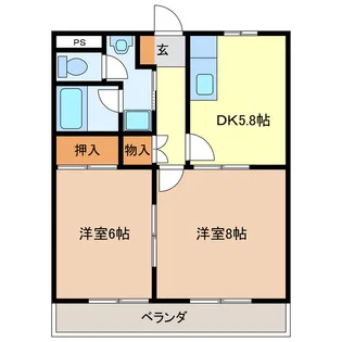 ヴィーブルTASHIRO【1階】の間取り