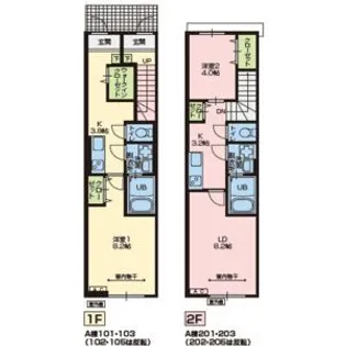 Porte BonheurIV(ポルトボヌール4) A棟【2階】の間取り