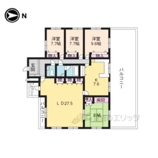 ドムス鴨川【3階】の間取り