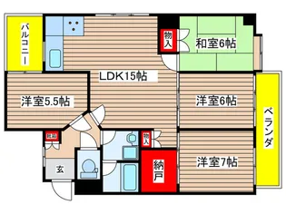 三旺マンション第2八事東【2階】の間取り