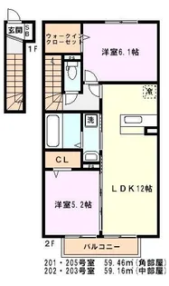 埼玉県川口市大字藤兵衛新田【アパート】の間取り