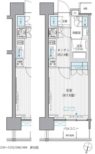 ヒューリックレジデンス千葉中央【12階】の間取り