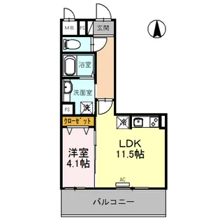 レジデンス喜志【2階】の間取り
