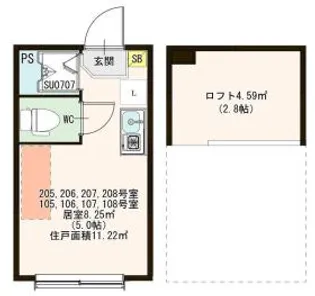 東京都北区東十条6【アパート】の間取り