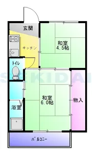 ビレッジハウス法善寺3号棟【2階】の間取り