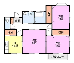 新潟県新発田市大栄町4【アパート】の間取り
