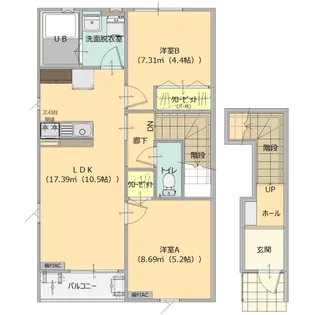 群馬県太田市下浜田町【アパート】の間取り