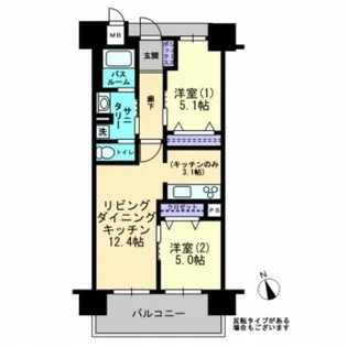 アルファライフ岡大医学部前【12階】の間取り