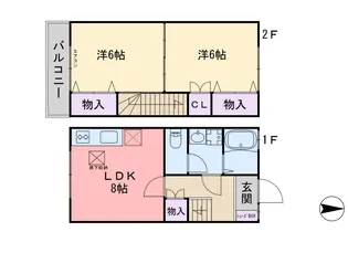 2LDKの間取り画像