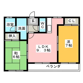 ビレッジコーポ桶光【2階】の間取り