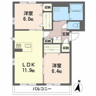 ベレオ新蔵【1階】の間取り