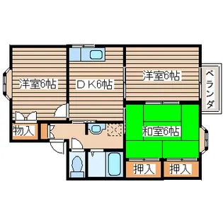 宮城県仙台市泉区泉中央2【アパート】の間取り