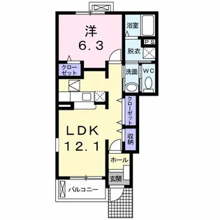 新潟県新潟市秋葉区みそら野1【アパート】の間取り