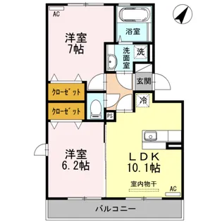 熊本県熊本市東区戸島3【アパート】の間取り