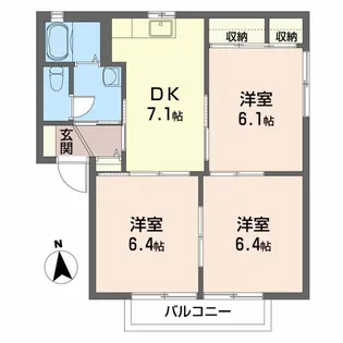 クレストN【1階】の間取り