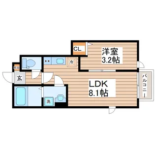 (仮)ガス割 第八弾 THE ROOM 南仙台駅B【1階】の間取り