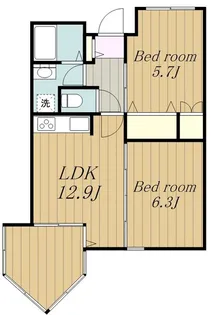 アネーロ上粕屋【5階】の間取り