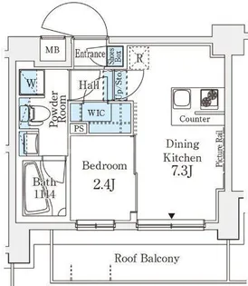 アジールコート山手動坂【7階】の間取り