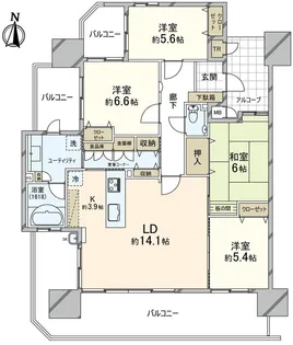 パーソンズフェリーチェ津島西坂【4階】の間取り