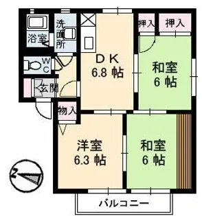ハイツ谷中 H棟【1階】の間取り