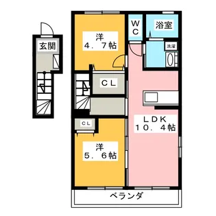 ルナフルール【2階】の間取り