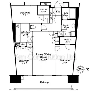 深沢ハウス【14階】の間取り