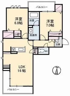 aile(エール)西阿知【3階】の間取り