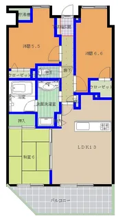 コアマンション甲府レイシャス【2階】の間取り