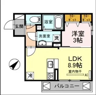 AQUILA上筒井【3階】の間取り