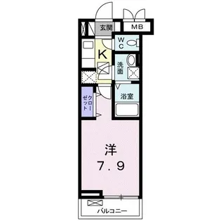 シャルマン川添【1階】の間取り