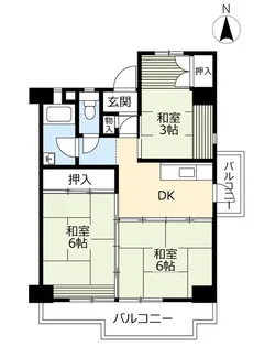UR中丸【5階】の間取り