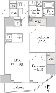 ルミークアン入谷【6階】の間取り