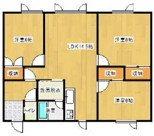 ヒガシハイツII【1階】の間取り