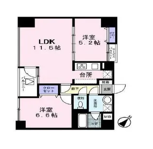 メルヴェーユ日本橋浜町【8階】の間取り