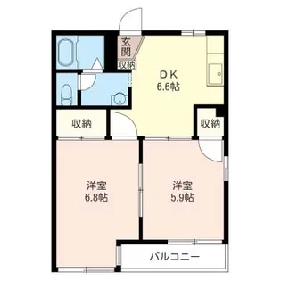 サンハイツ千代田【2階】の間取り