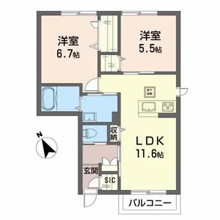 ヘリオス I【1階】の間取り