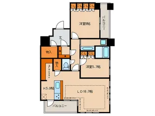 ザライオンズミッドキャピタルタワ-【35階】の間取り