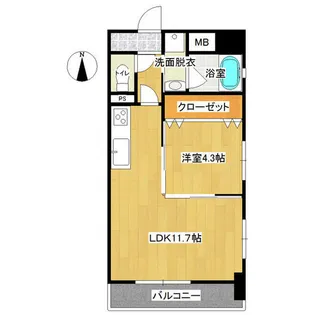 ル・リヤン末広【11階】の間取り