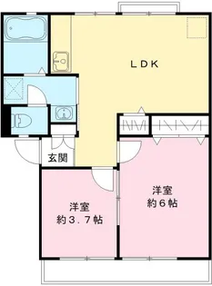 アイハイツA・B【2階】の間取り