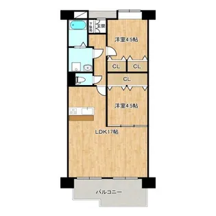 メゾンドール大安寺【2階】の間取り
