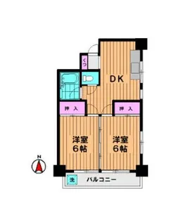 マンションオリエンタル【2階】の間取り