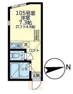 ユナイト横浜カッシーナ【1階】の間取り