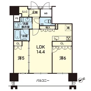 MJR熊本ゲートタワー 1705号【17階】の間取り