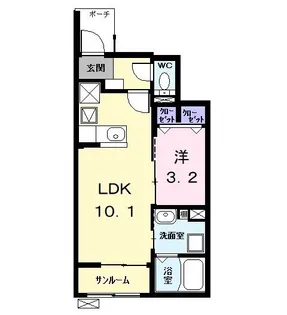 プランドール日比野【1階】の間取り